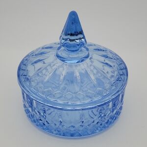 Vintage MCM Indiana Depression Glass Pink Princess Diamond Pattern Lidded Candy